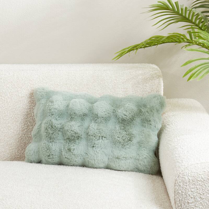Plush Faux Fur Throw Pillow - Ultra-Soft Textured Accent for Sofa, Bed & Cozy Layered Styling