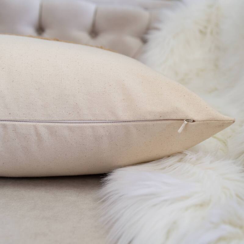 Taylor Cotton with Embroidery 20" Square Decorative Throw Pillow 2PK