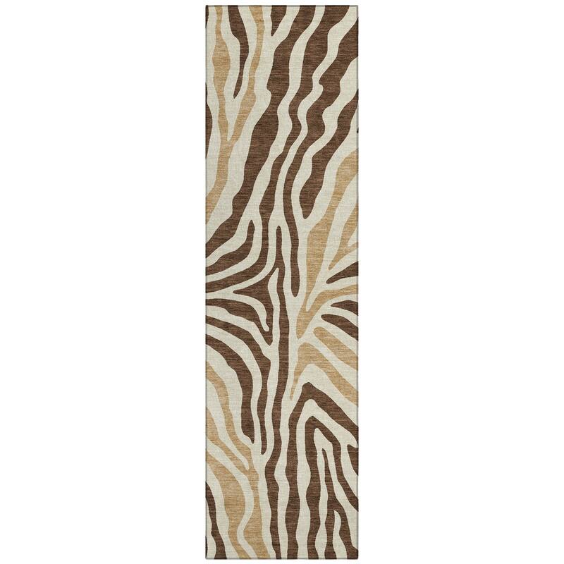 Machine Washable Indoor/ Outdoor Modern Prints Chantille Rug