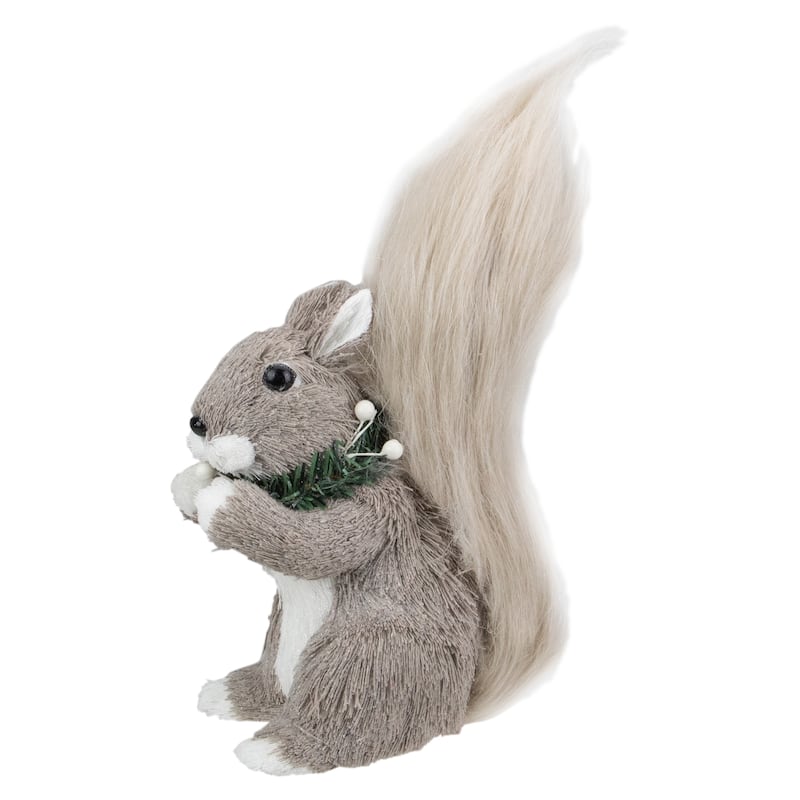 12" Standing Squirrel with Neck Wreath Christmas Figure