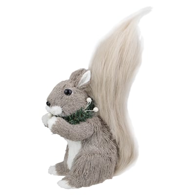 12" Standing Squirrel with Neck Wreath Christmas Figure