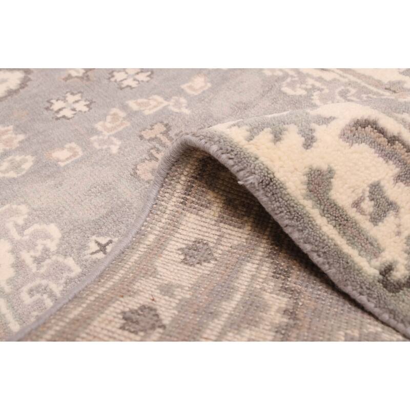 ECARPETGALLERY Hand-knotted Royal Oushak Grey Wool Rug - 2'5 x 11'10