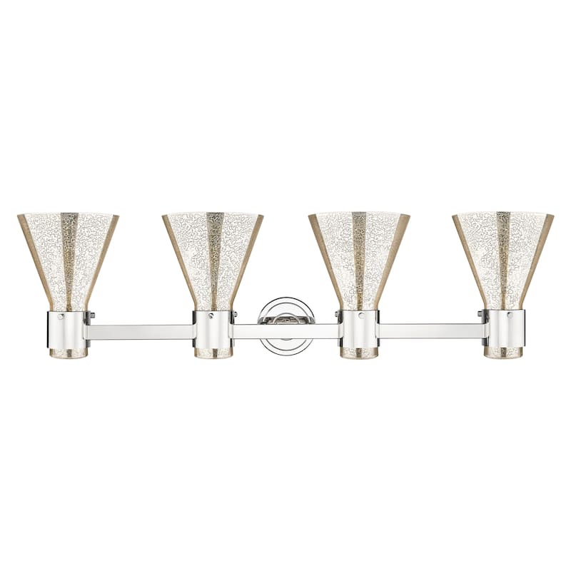 Innovations Lighting Downtown Urban - Lawton Cone - 4 Light 34" Wall-Mounted Bath Vanity Light