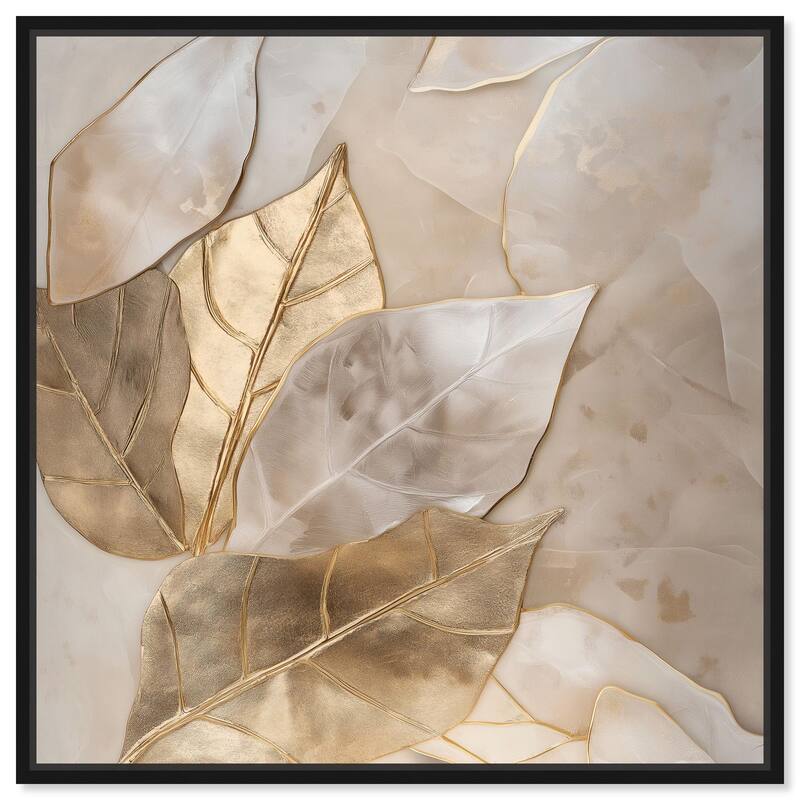 Golden Boughs Canvas by Art Remedy - Black - 16" x 16"