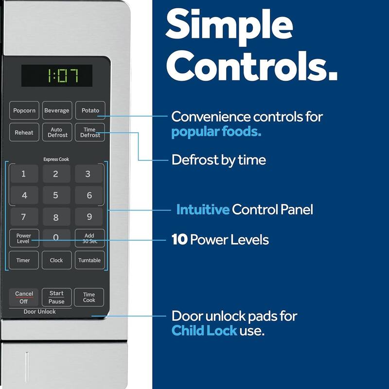 700W Countertop Microwave with 6 Auto Settings & Child Lock, 0.7 Cu Ft Stainless Steel for Kitchen
