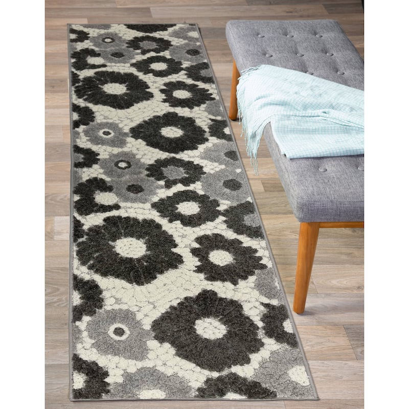 World Rug Gallery Palermo Modern Floral Indoor/Outdoor Area Rug