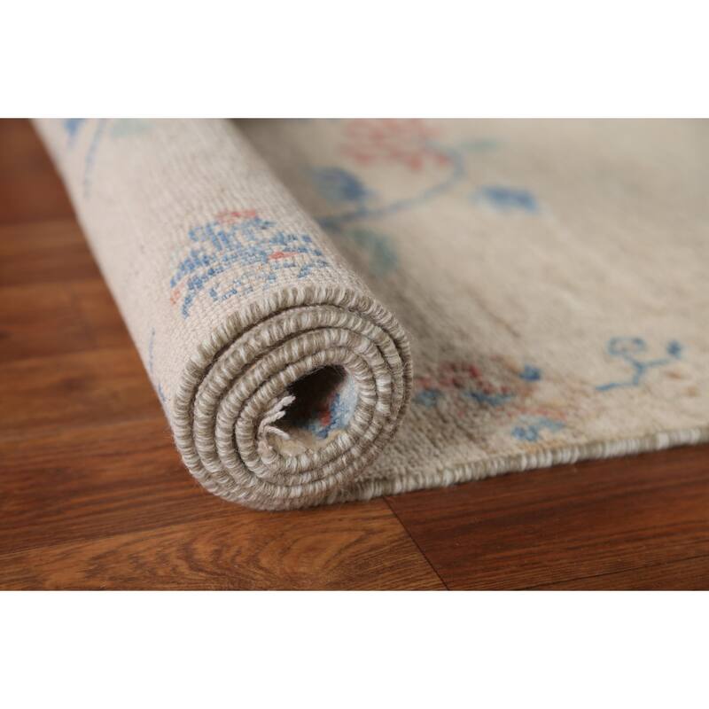 Vegetable Dye Art Deco Oriental Runner Rug Wool Hand-knotted Carpet - 2'10" x 11'7"