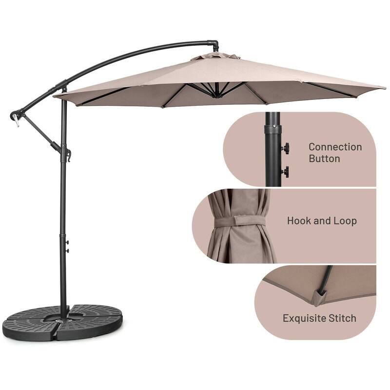 10ft Cantilever Patio Umbrella with Crank and Cross Base