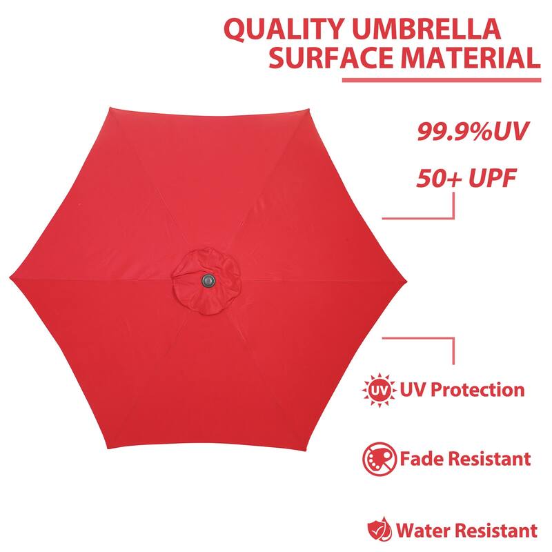 Autlaycil 9ft Patio umbrella Outdoor umbrella With Push-Button Tilt & Crank for Pool, Garden
