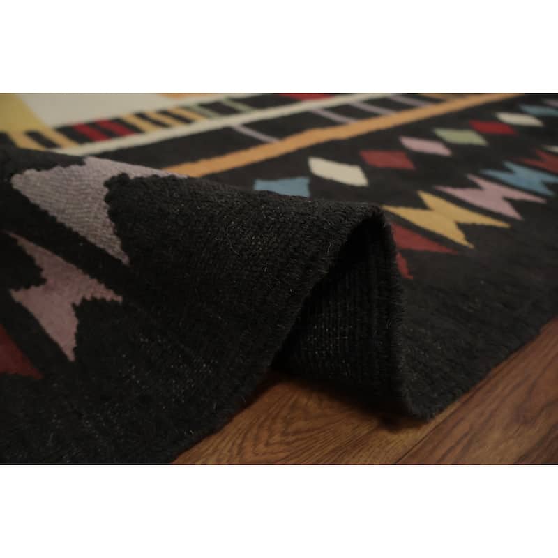 Hand Woven Oriental 100% Wool Carpet Southwestern Tribal Multi-Colored Kilim Area Rug - 10' 4'' X 8' 2''