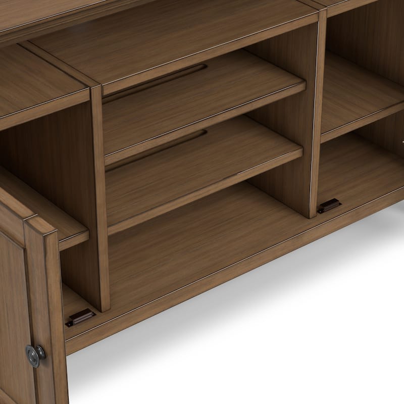 WYNDENHALL Halifax 54 inch Wide Solid Wood Transitional TV Stand - 54'' W x 18.9'' D x 31.9'' H