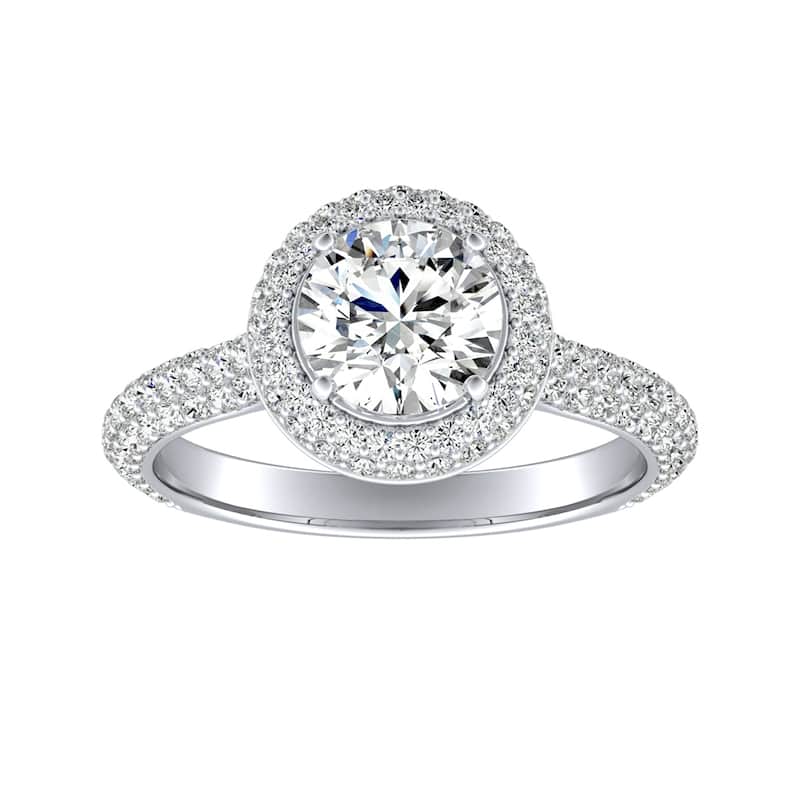 Auriya 14k Gold 1 1/5ctw Pave Round Halo Diamond Engagement Ring (G-H, VS1-VS2)