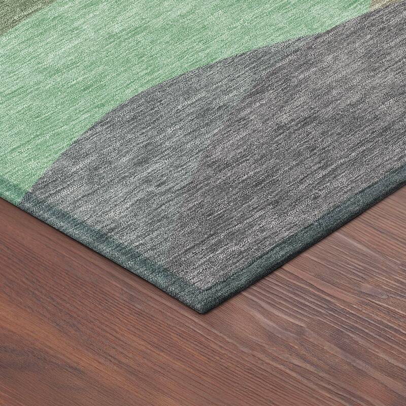 Machine Washable Indoor/ Outdoor Modern Horizon Chantille Rug