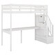 preview thumbnail 12 of 13, Contemporary Design Twin Size Loft Bed with Storage Staircase and Built-in Desk, Durable Structure, Maximized Space, White