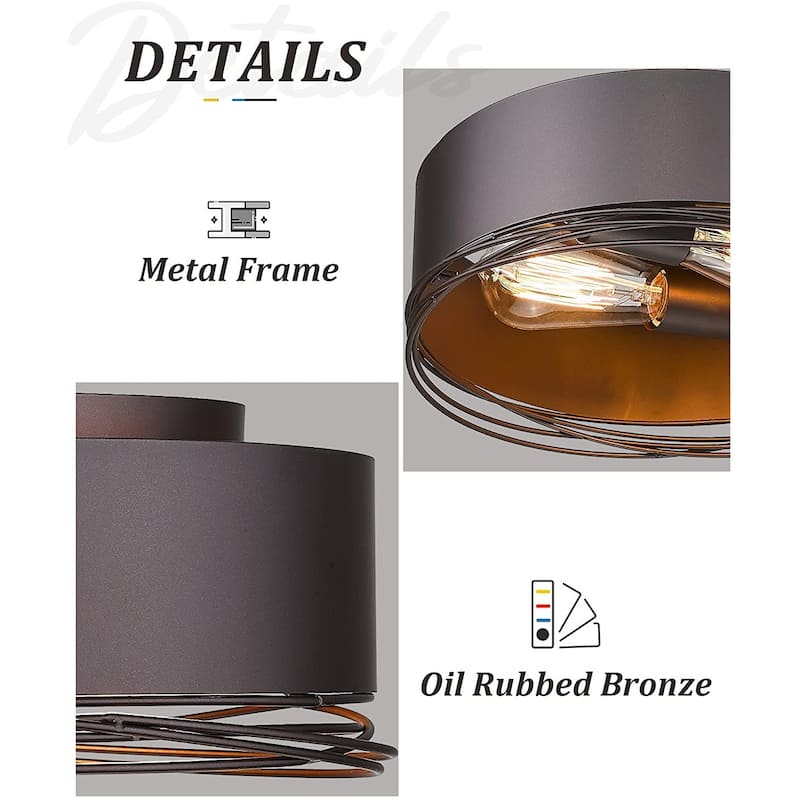 2-Light-Flush Mount Ceiling Light