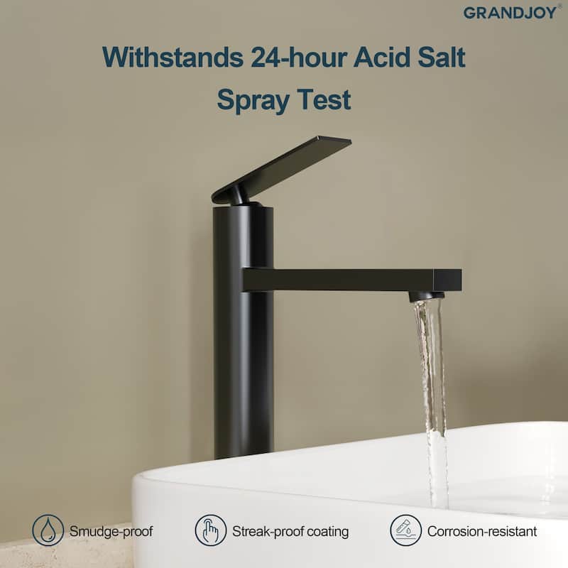 GRANDJOY 2-Pack High-Arc Bathroom Vanity Faucet, Single Hole Installation