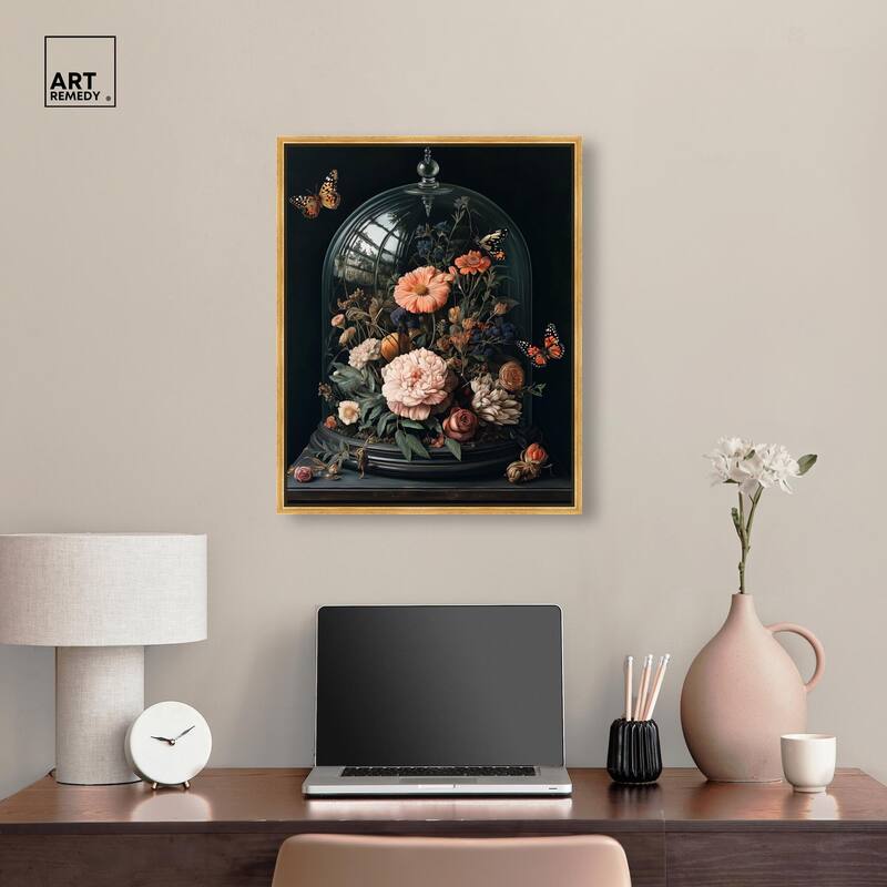 Bell Jar Garden I Canvas by Art Remedy