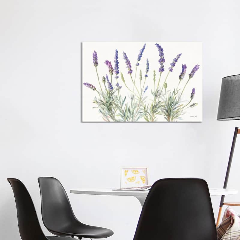 iCanvas "Floursack Lavender V on Linen" by Danhui Nai Canvas Print - 26x40x1.5