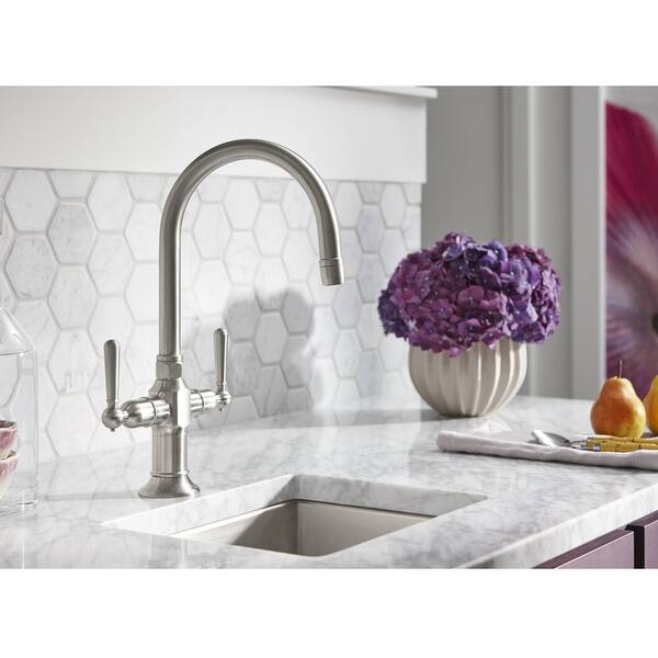 Shop Kohler K 7342 4 Hirise Stainless Steel Two Handle Bar Faucet