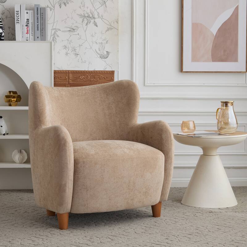Bacho Fabric Wingback Accent Chair by Christopher Knight Home - Camel