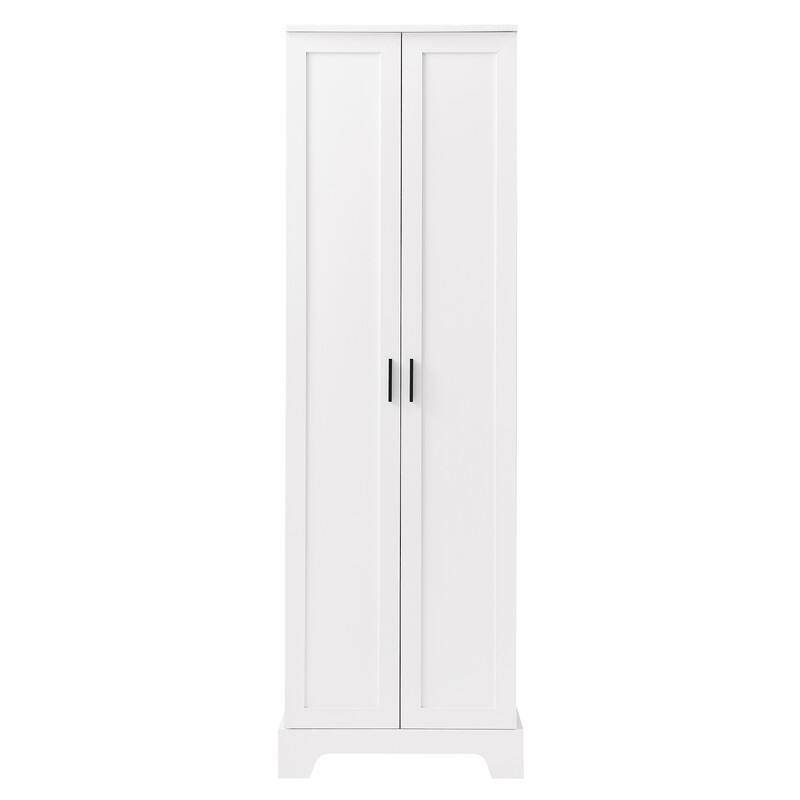 Storage Cabinet with Two Doors for Bathroom, Office, Adjustable Shelf, MDF Board