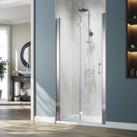 ELEGANT Frameless Bi-Fold Hinged Shower Door