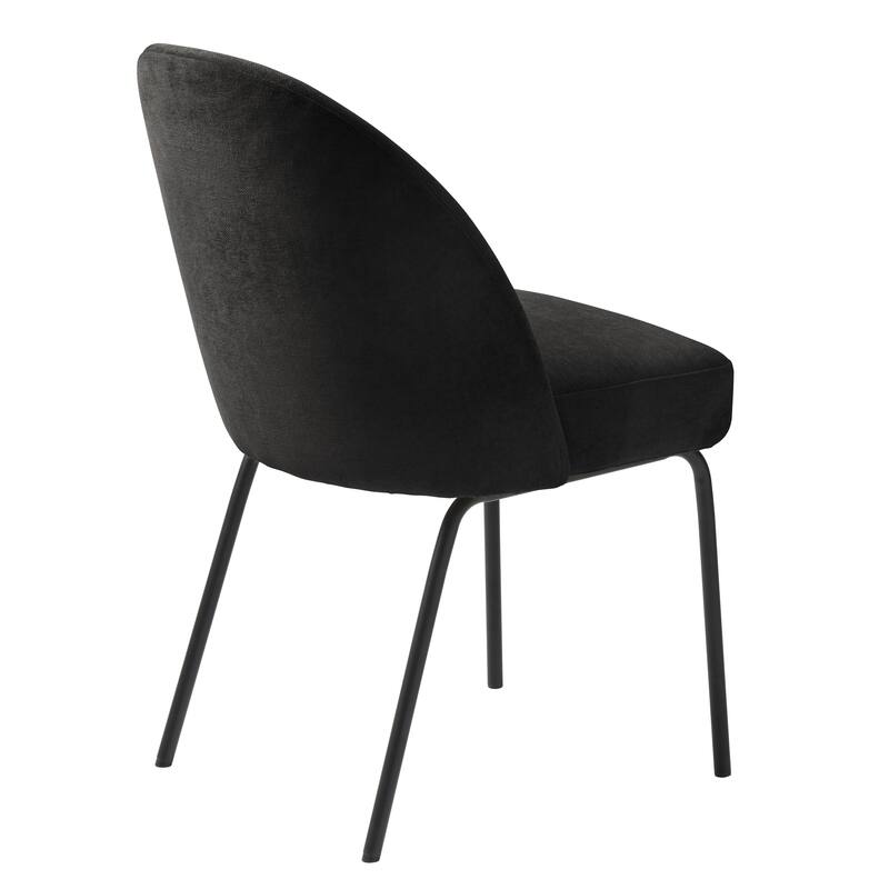 Rye Studio Chenille Chairs with Black Steel Legs, Set of 2