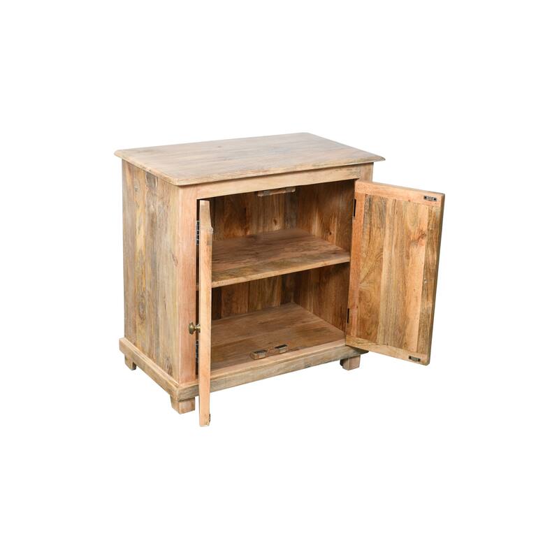 Jenna 2-Door Solid Wood Nightstand With Storage Shelf