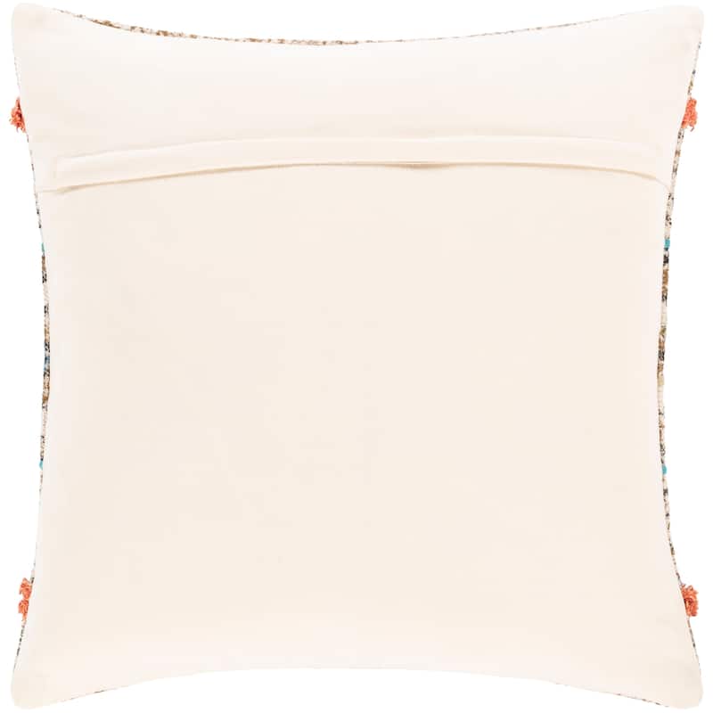 Denae Boho Striped Screen Printed Cotton Throw Pillow