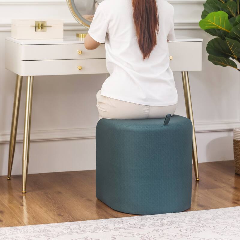 Adeco Leathaire Ottoman Upholstered Foot Stool with Curve
