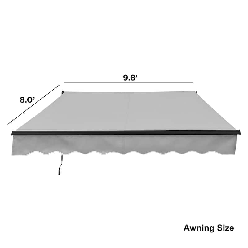 ALEKO Fabric Replacement for 10 x 8 feet Retractable Patio Awning Silver Gray