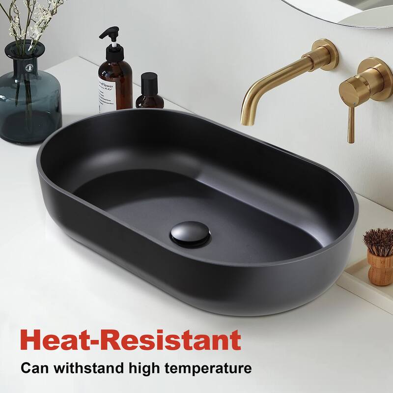 24" Modern Oval Above Bathroom Vessel Sink