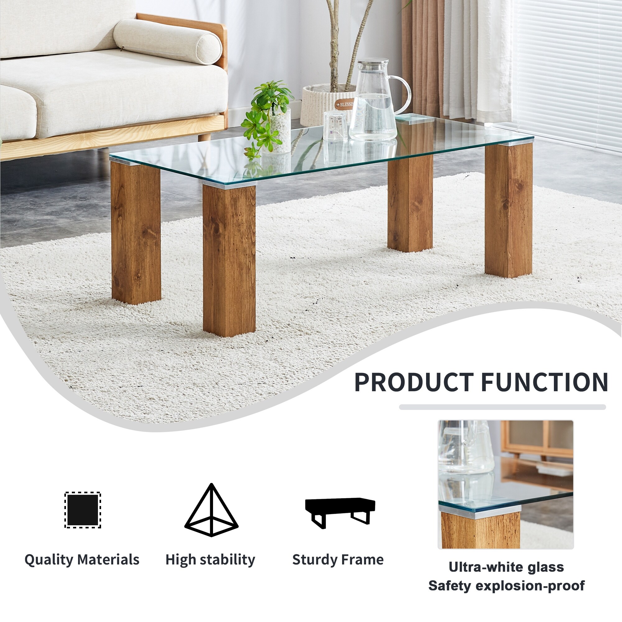 Glass top coffee tables and end tables sale