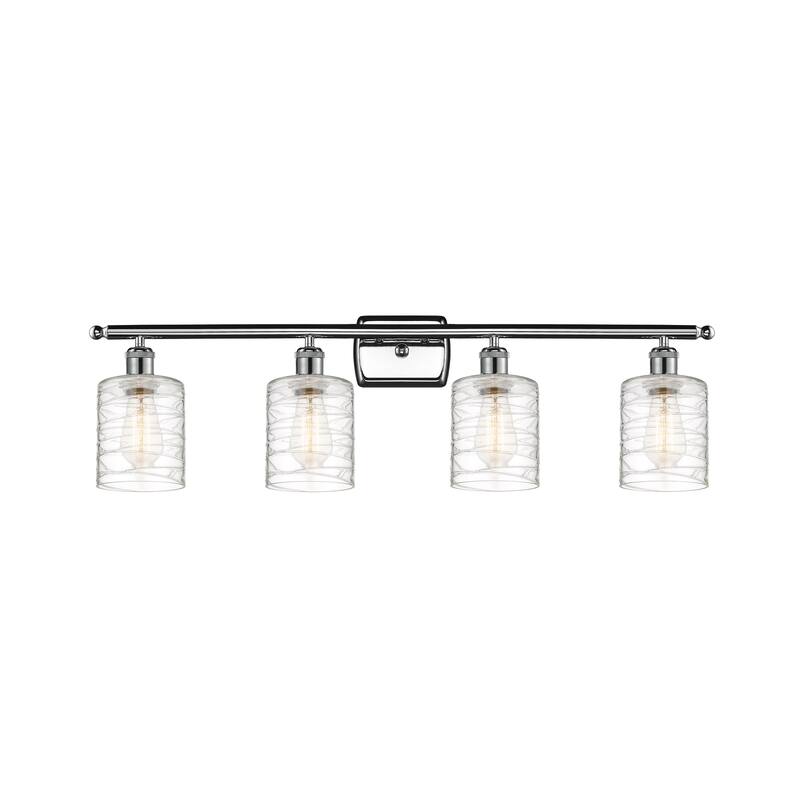 Innovations Lighting Ballston Cobbleskill - 4 Light 36" Bath Vanity Light - Deco Swirl/Polished Chrome Finish