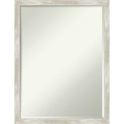 Petite Bevel Bathroom Wall Mirror - Crackled Metallic Narrow Frame - Crackled Metallic Narrow - 20 x 26 in