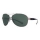 Ray Ban RB 3386 004/71 63mm Gunmetal Black/Green Classic Wrap Aviator Sunglasses - gunmetal/black - 63mm-13mm-130mm