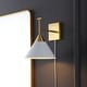 preview thumbnail 1 of 13, SAFAVIEH Velezia 13-inch Plug-in Wall Sconce with LED Bulb - 9.5 in. W x 12.5 D in. x 12 in. H Gold/White