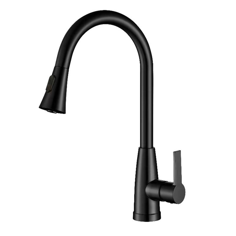 CB HOME Gold/Black/White/ Kitchen Faucet with Pull Down Sprayer, 18'' Gold/Black/Faucet for Kitchen Sink with Single Handle