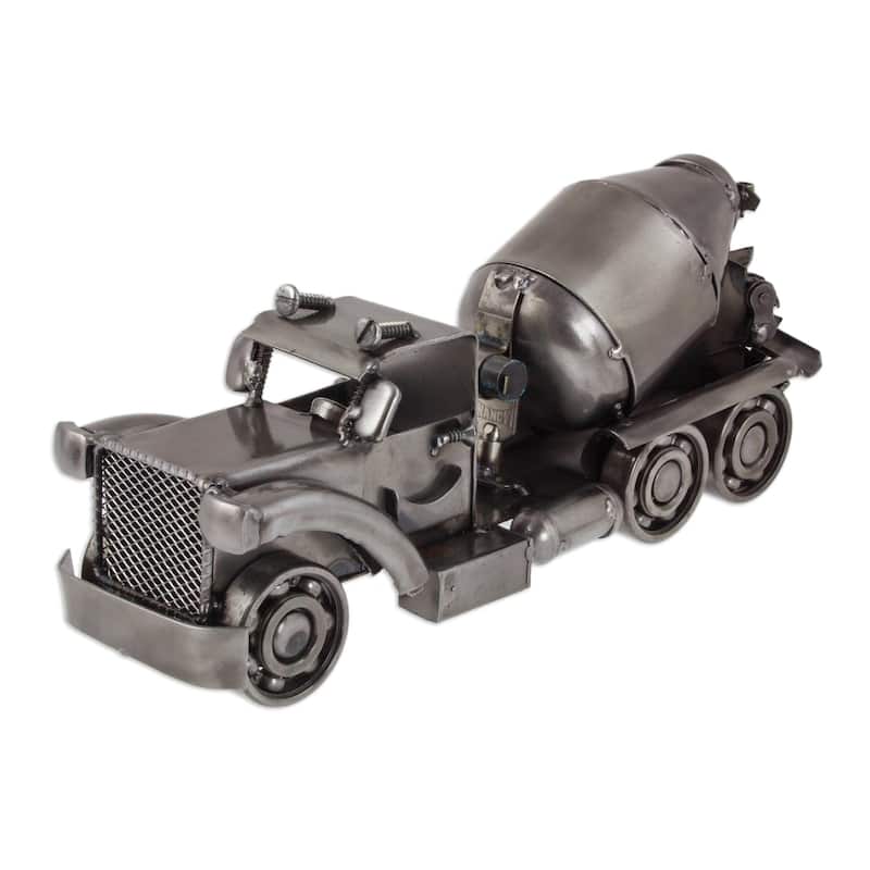 Novica Handmade Rustic Cement Mixer Recycled Metal Sculpture