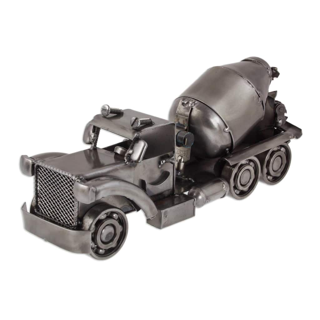 Novica Handmade Rustic Cement Mixer Recycled Metal Sculpture