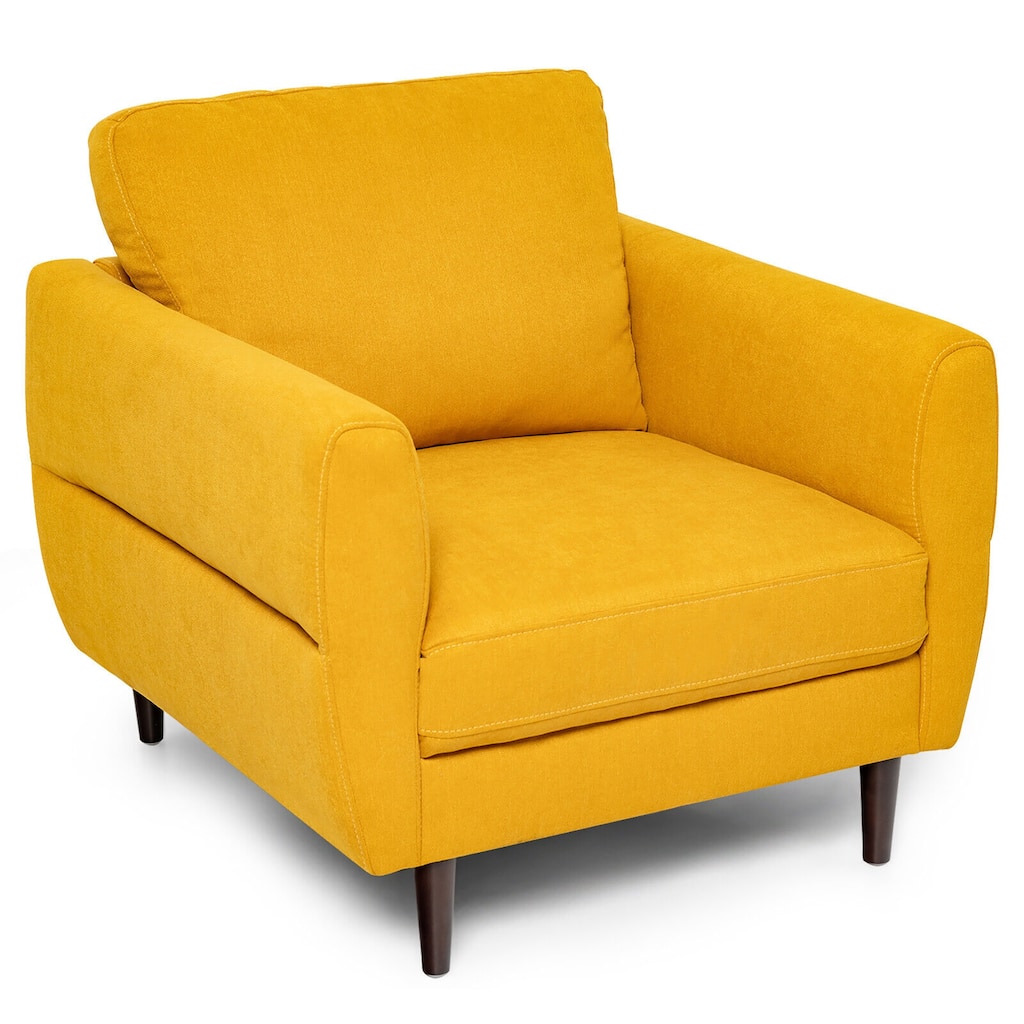 Gymax Modern Upholstered Accent Chair Single Sofa Armchair Living Room