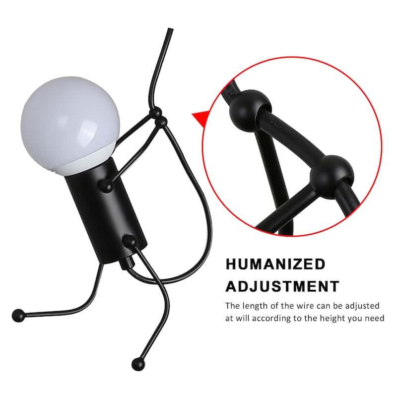 Modern Industrial Decorative Black Ant Design Pendant Light Adjustable Plug in Cord Ceiling Retro Wall Sconce for Kids Bedroom