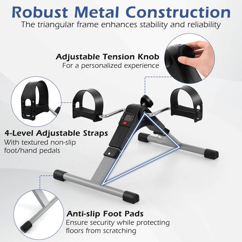 Costway Portable Desk Bike Peddler Machine with Adjustable Resistance - See Details