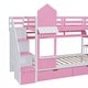 preview thumbnail 52 of 50, Twin-Over-Twin Castle Style Bunk Bed with 2 Drawers 3 Shelves and Slide