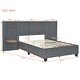 preview thumbnail 29 of 64, Full/Queen Size Upholstered Bed with Velvet Headboard and Integrated Shelves