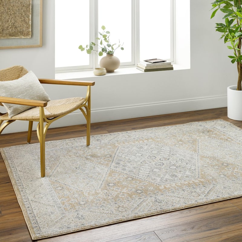 Livabliss Alpharetta Classic Border Area Rug - Taupe - 7' 10" x 10'
