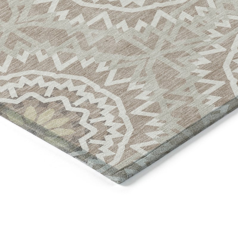 Machine Washable Indoor/ Outdoor Chantille Boho Global Rug