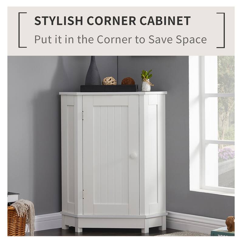 Bathroom Cabinet Triangle Corner Storage Cabinet with Adjustable Shelf