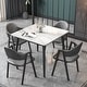 preview thumbnail 1 of 22, Modern Slate Kitchen Dining Table with Sintered Stone Top Metal Legs (Table Only) - 31.5x31.5x30 inch
