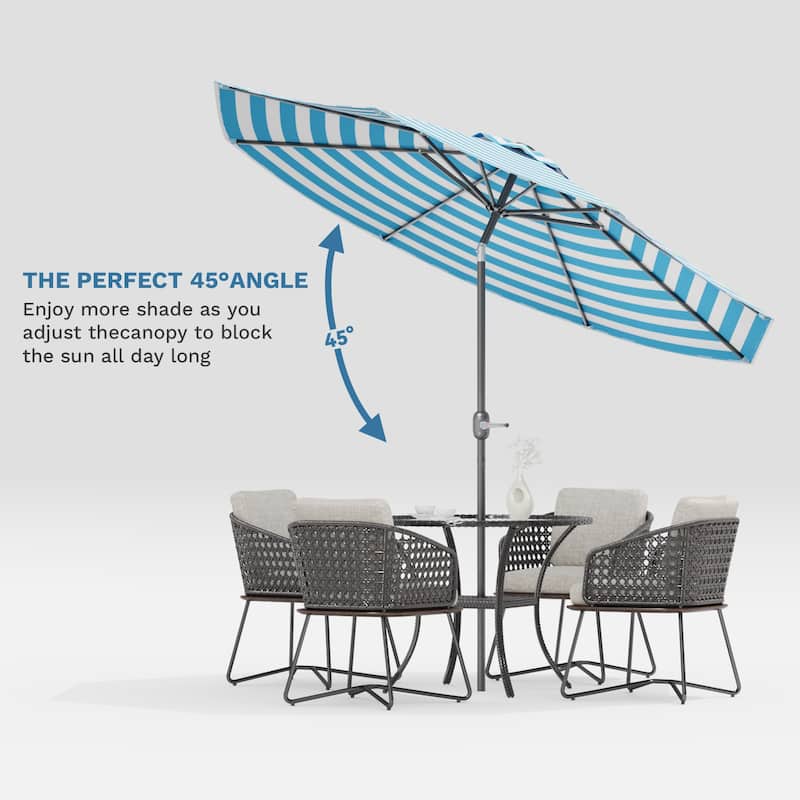 Patiowell 9 FT Outdoor Patio Umbrella, Outdoor Table Umbrella, Yard Umbrella, Market Umbrella with Push Button Tilt and Crank